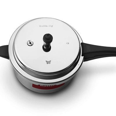 Butterfly Cordial 3 Litres Pressure Cooker | Outer Lid | Food Grade Virgin Aluminium | Induction & Gas Stove Compatible | ISI Certified | 2 Years Manufacturer's Warranty | Silver