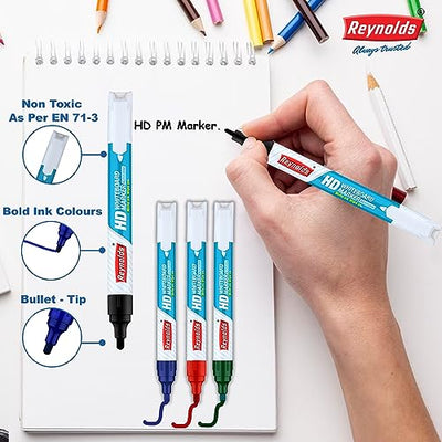 Reynolds HD Whiteboard Marker - Black Ink, Pack of 5