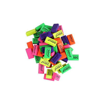 Doms Non-Toxic Dust Free Coloured Erasers Jar Pack Set