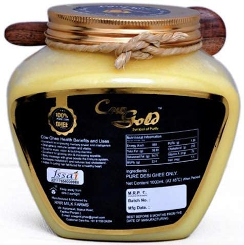 CowGold Desi Cow A2 Ghee (Sahiwal & Rathi Cow) Bilona Method 1 litre