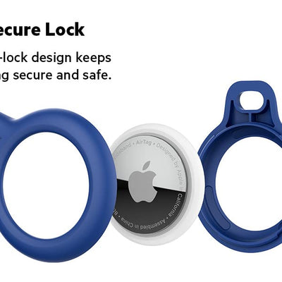 Belkin AirTag Case with Strap, Secure Holder Protective Cover for Air Tag with Scratch Resistance Accessory - Blue Colour (F8W974)