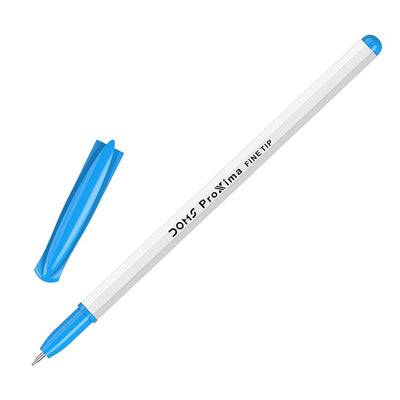 Doms Proxima Ball Pen Jar Pack | Fine Tip Ball Pen | Smooth Writing with Comfortable Grip | Lightweight & Simple Body Design | Blue Ink, 25 Pens Pack