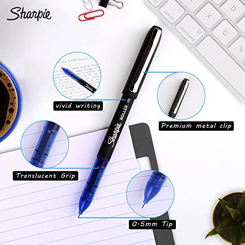 Sharpie Rollerball Pen Black, Needle Point (0.5Mm), 2 Markers