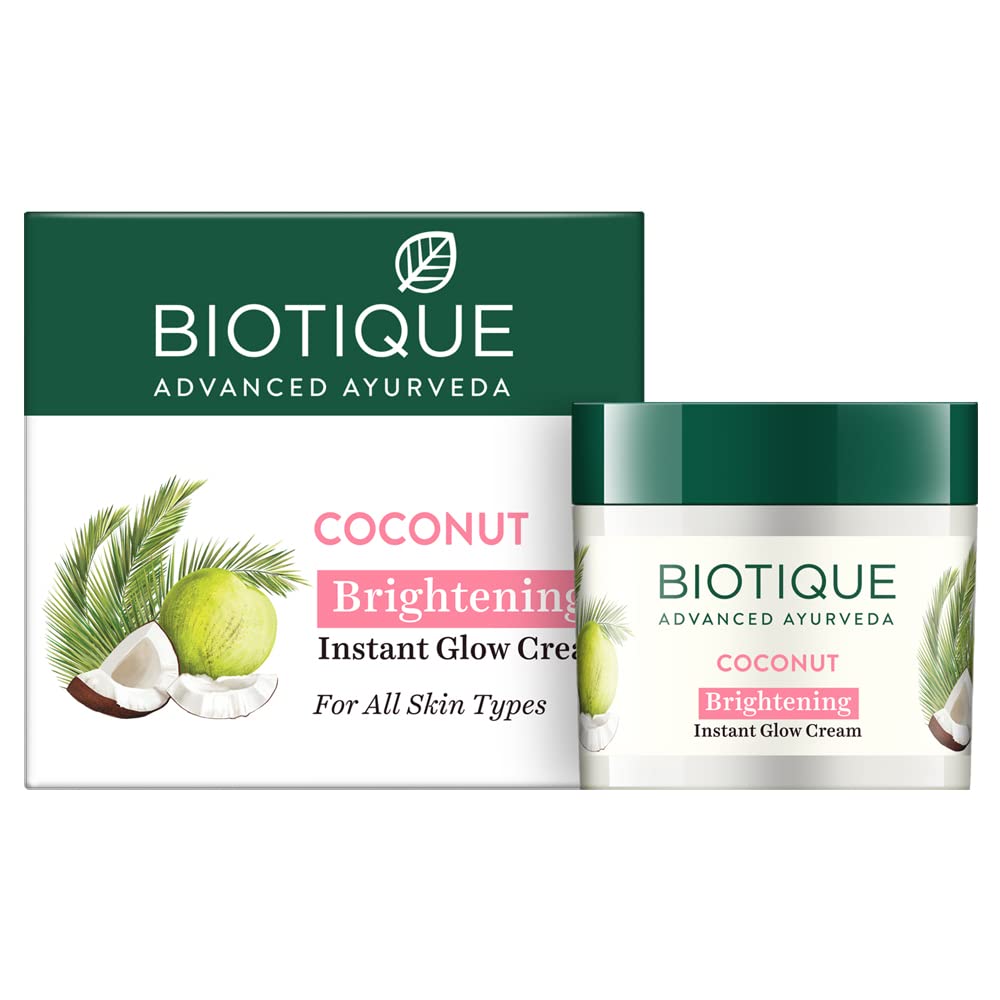 Biotique Coconut Brightening Instant Glow Cream, 50gm