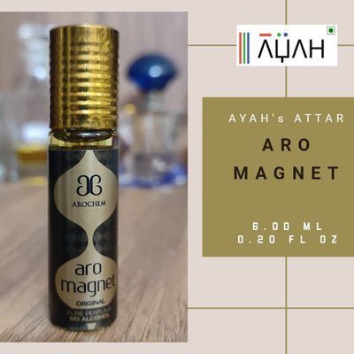 Bashaji Attar ARO MAGNET; Real, Organic & Long Lasting Unisex Roll-On Concentrated Perfume Oil - 6 ML, Pack of 1