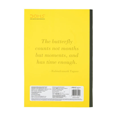 Doms Neon Series Soft Bound Notebook | Single Line, 200 Pages | 29.7 x 21 CM | The Book is Sturdy & Long Lasting | Pack Of 1 | Color & Design May Vary