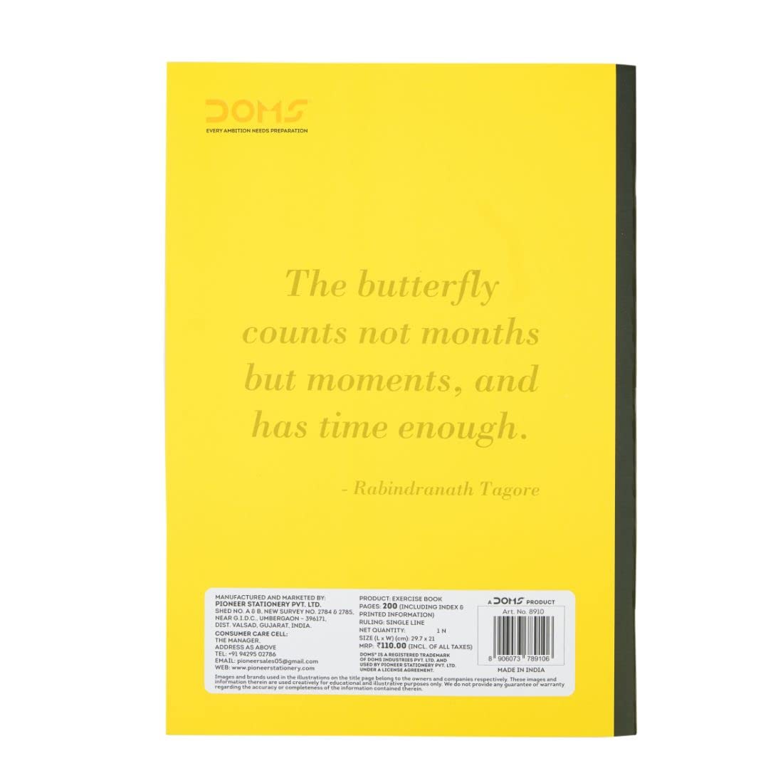 Doms Neon Series Soft Bound Notebook | Single Line, 200 Pages | 29.7 x 21 CM | The Book is Sturdy & Long Lasting | Pack Of 1 | Color & Design May Vary