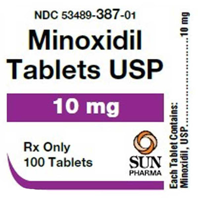 Minoxidil Tablets 10 mg by Sun Pharmaceutical 100 Count (RX)