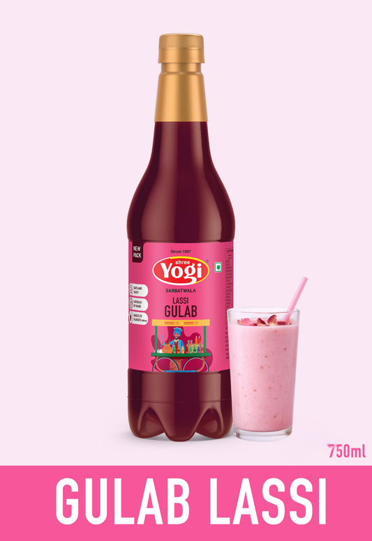 Shree Yogi Sharbatwala Gulab Lassi Syrup | 750 ML
