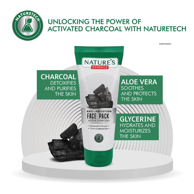 Nature's Essence Active Charcoal Face Pack - 50 gms