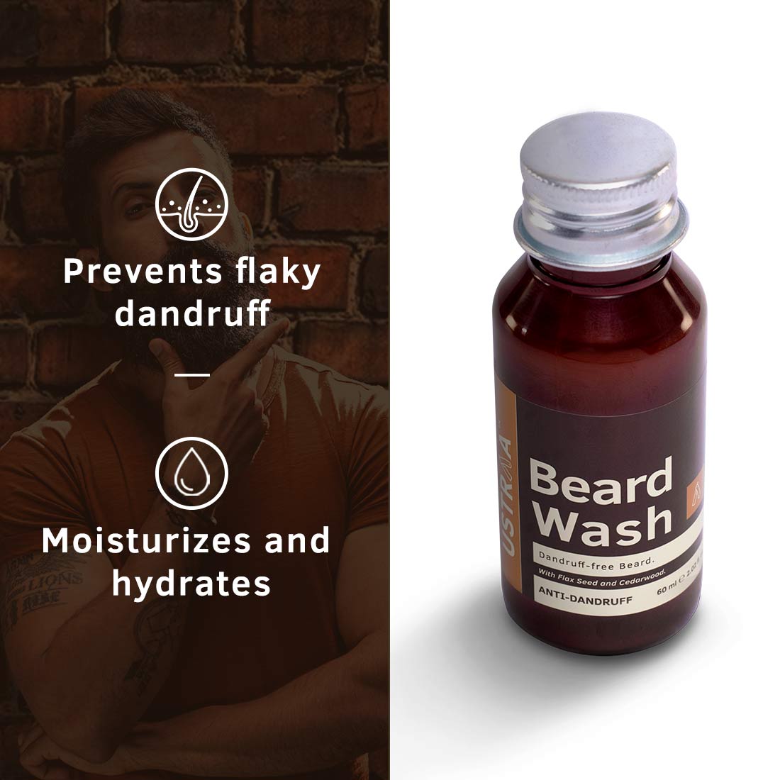 Ustraa Beard Wash-Anti Dandruff - 60 ml