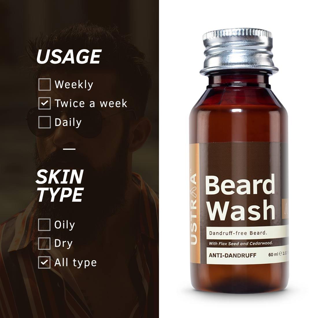 Ustraa Beard Wash-Anti Dandruff - 60 ml