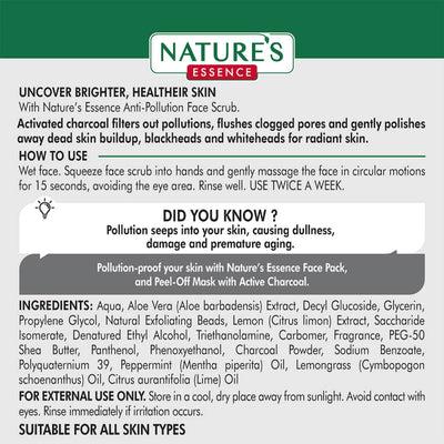 Nature's Essence Active Charcoal Face Pack - 50 gms