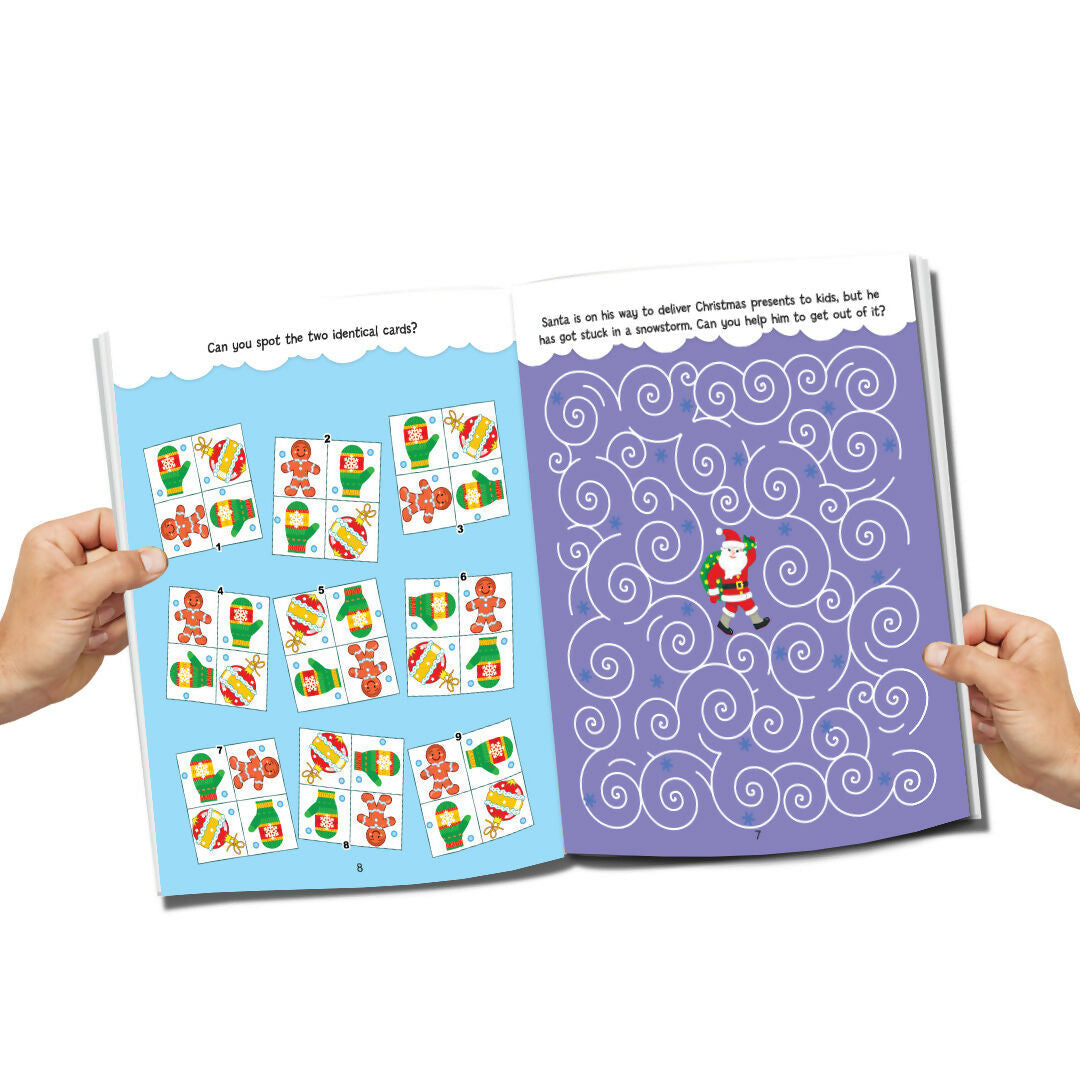 Dreamland Publications Christmas Activity Book for Kids – Fun Puzzles, Coloring, Mazes & More | Ages 4–8
