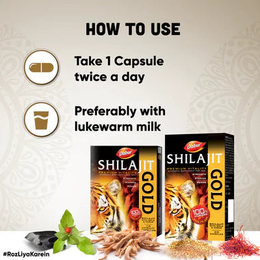 Dabur Shilajit Gold Capsules - 20 Capsules
