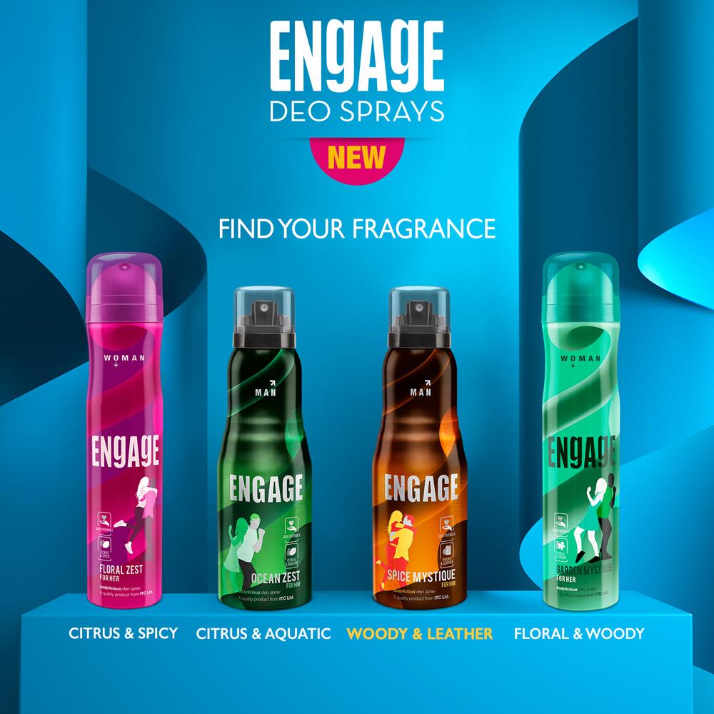 Engage Spice Mystique Deodorant for Men, Woody and Leather Skin Friendly (150 ml)