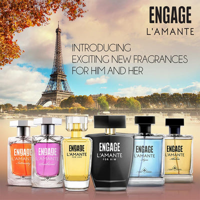 Engage L'amante Aqua Eau De Parfum for Men, Aqua Fragrance Long Lasting (100 ml)