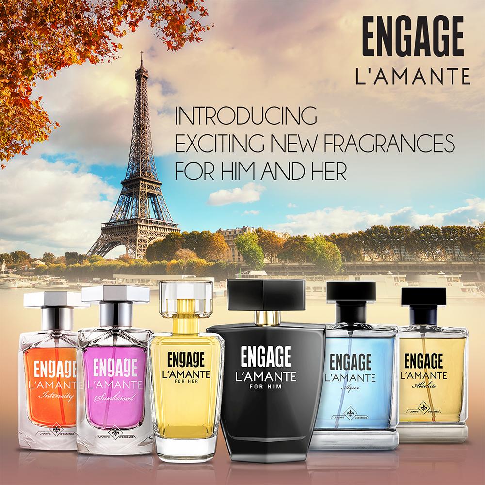 Engage L'amante Aqua Eau De Parfum for Men, Aqua Fragrance Long Lasting (100 ml)