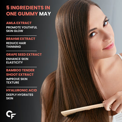 Carbamide Forte Biotin Hair Gummies for Hair Growth | Biotin Gummies for Women & Men | Hair Supplements for Women & Men | Hair Vitamins | Gummies for Hair Growth - 60 Veg Strawberry - Flavored Gummies