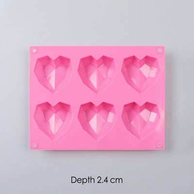 Ambrosia Silicone 3D Heart Shaped Mould - Pink