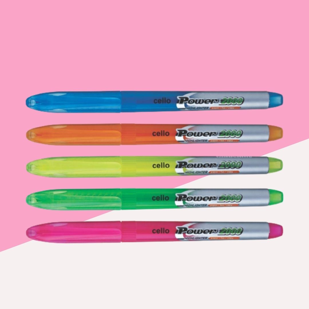 Cello Power Highlighter for All Your Highlighting Needs ( Pack of 10 )
