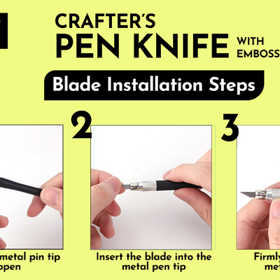 Brustro Crafter Pen Knife with Embossing Stylus 8 Blade refills included