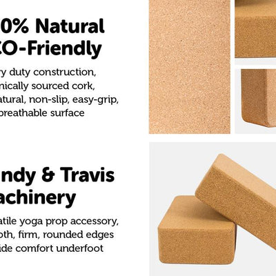 Sustainable Yoga Cork Blocks- Natural Fitness Cork