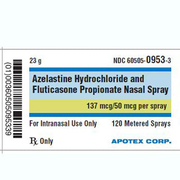 Azelastine Hydrochloride and Fluticasone Propionate Nasal Spray 137 mcg (RX)