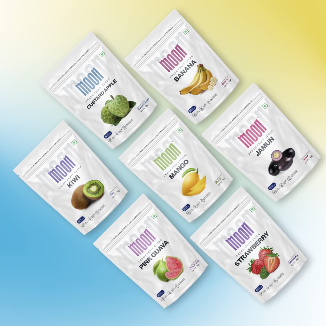 Moon Freeze Dried Pineapple Chips | Healthy Pineapple Snack | 100% Natural, Vegan, No Preservatives, No Added Sugar | 16 Gm | Moon_Pineapple_Chips | (16Gm) Pack of 2