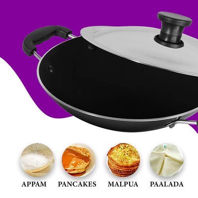 Blueberry's Nonstick Appachatty+Frying Pan 24cm Induction Base,Made in India
