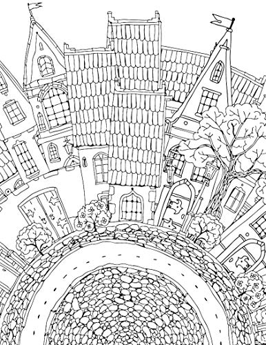 Cityscape- Colouring Book for Adults (Adult Coloring Activity Book)