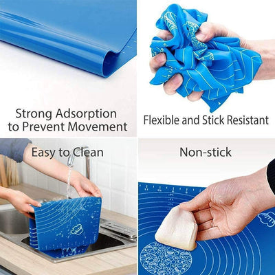 Carrot - Silicone Baking Mat Silicone Chapati Atta Kneading Mat Non-Stick Fondant Rolling Mat Stretchable for Kitchen Roti Chapati (Baking Mat 50 * 40 cm) (Color May Vary, 1)