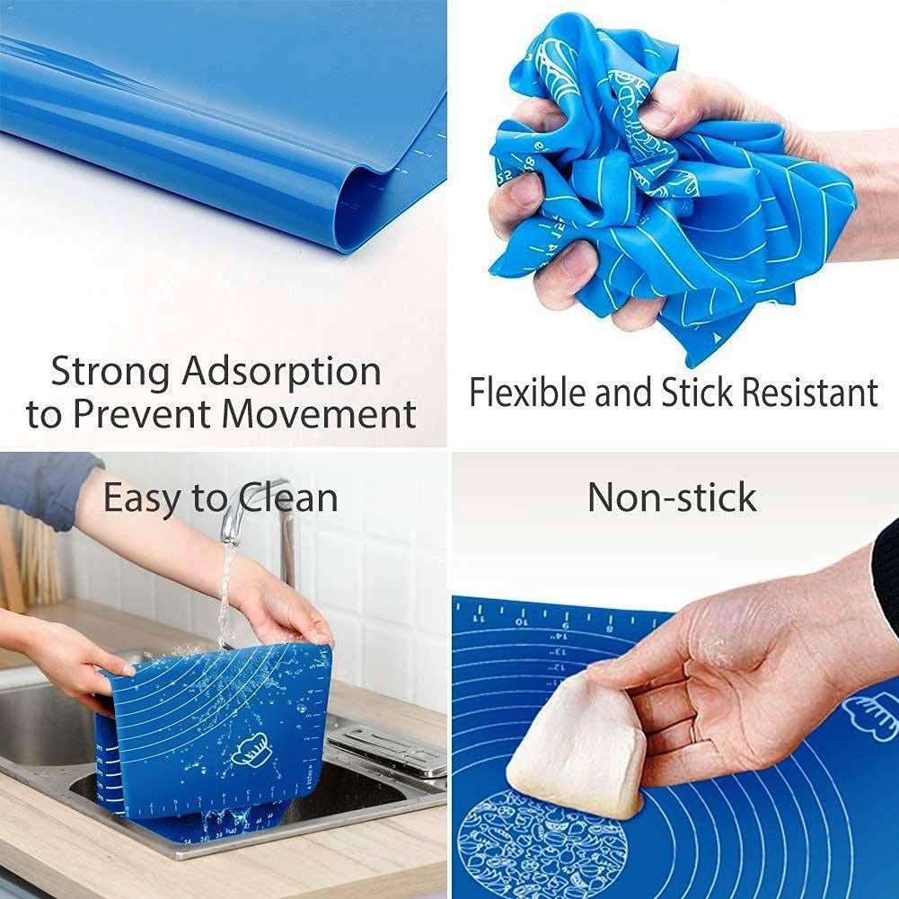 Carrot - Silicone Baking Mat Silicone Chapati Atta Kneading Mat Non-Stick Fondant Rolling Mat Stretchable for Kitchen Roti Chapati (Baking Mat 50 * 40 cm) (Color May Vary, 1)