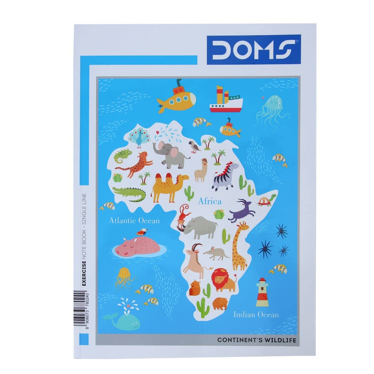 Doms Continents Wildlife Series Notebook - A4 - Single Line