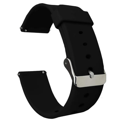 ACM Watch Strap Silicone Belt 20mm compatible with Fire Boltt Ninja 2 Max Bsw022 Smartwatch Casual Classic Band Black