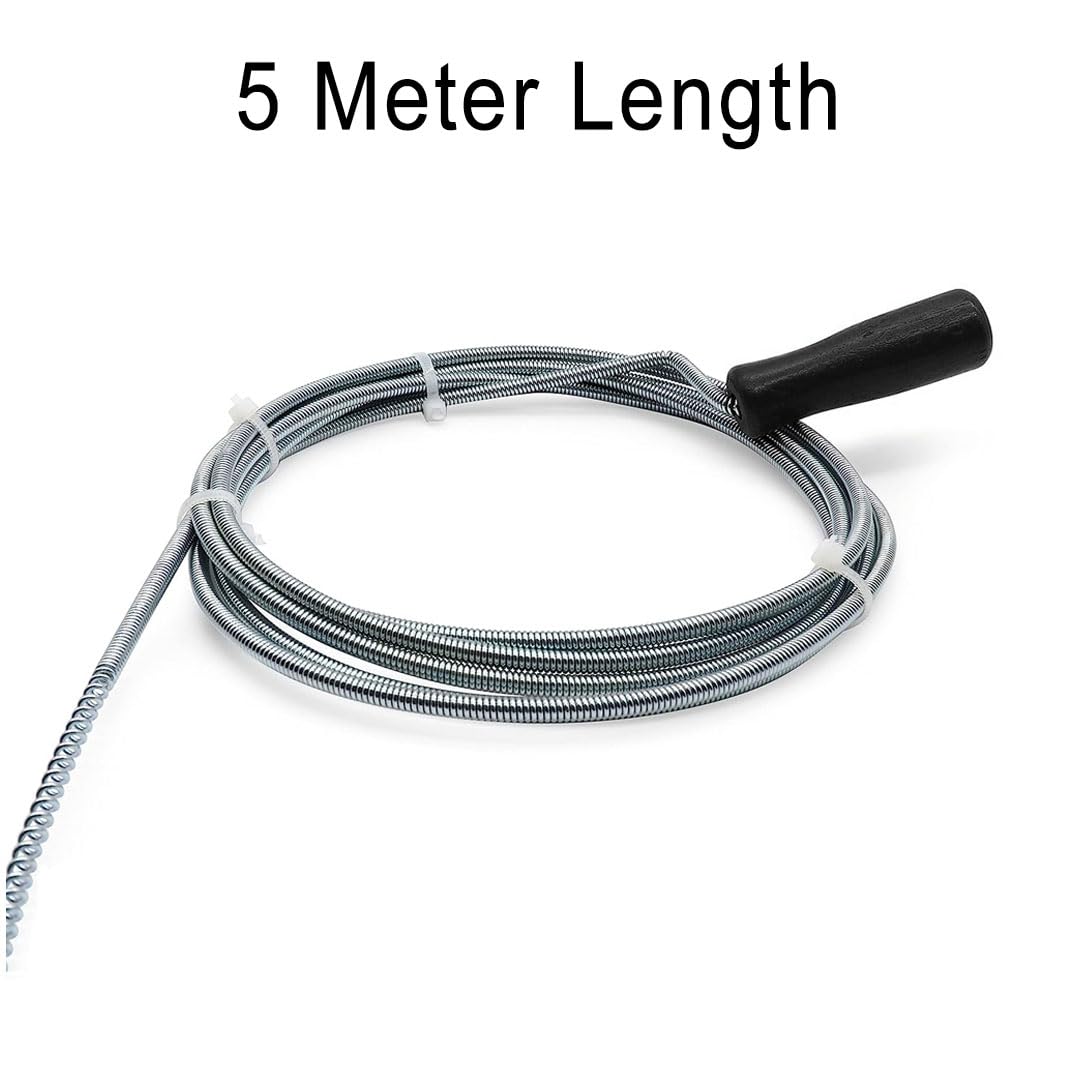B.K.Jagan and Co Metal Sink & Drain Cleaner Spring Wire Waste Pipe Sink Cleaner Snake Unblocker Hair Drain Cleaner 5 Mtr. Length