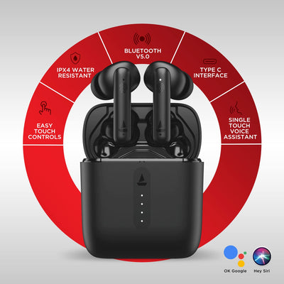 boAt Airdopes 141 Bluetooth Truly Wireless in Ear Headphones  (Bold Black)