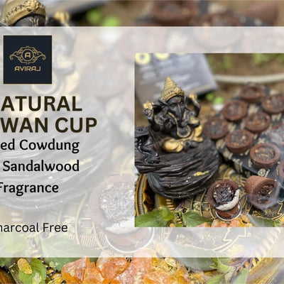 Aviraj Loban Cups Dhoop for Pooja (72 Cups) | Havan Cups for Pooja | Natural Guggal/Sambrani Cup Dhoop Original | Charcoal Free | Pack of 6 Trays