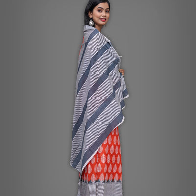 ANMOL FABRICS Women's Cotton Malmal Saree | Women Stylish Sadis | Printed Runing Blouse Piece | Sari Length 5.5 meter | Blouse Piece 1 m | Unstitched Blouse Material Free_Size_SAREE-MULTI_71