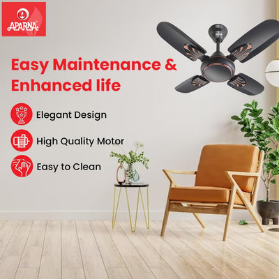 Aparna Mist 600 mm (24 inch) High-Speed Ceiling Fan (Smoke Brown)