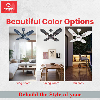 Aparna Mist 600 mm (24 inch) High-Speed Ceiling Fan (White)