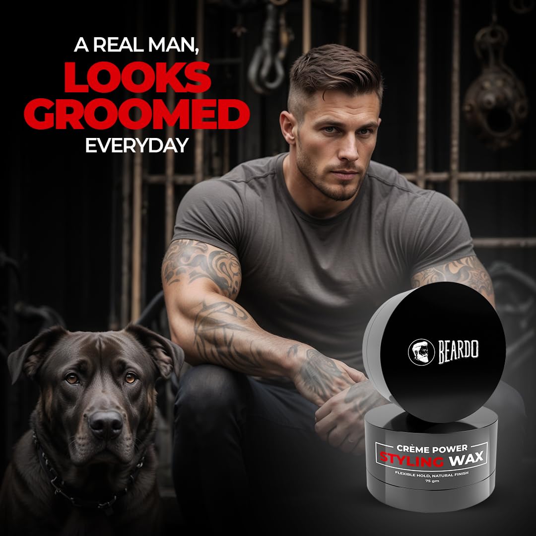 4x Beardo Creme Power Styling Wax, 75 gm each - Pack of 4