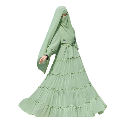 5 Chun Pista Green Burqa For women & Girls