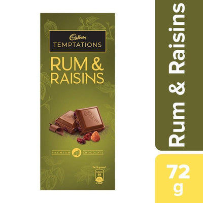 Cadbury Temptation Rum and Raisin Chocolate, 70 g