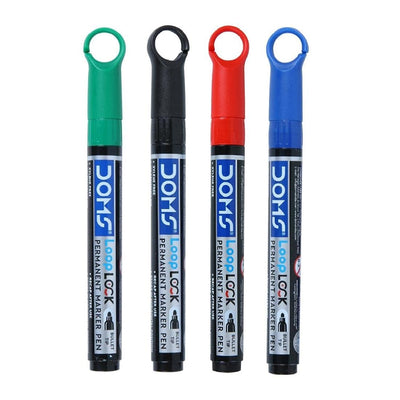 Doms Refilo Non-Toxic Hi-Tech Refillable Loop Lock Permanent Marker Pens
