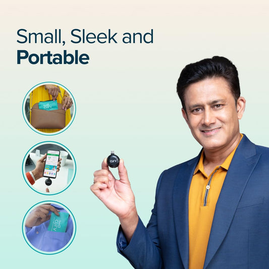 BeatO CURV Sugar Test Machine | FREE 50 Strips & 50 Lancets (Type-C USB Connector) | Simple & accurate testing of Blood sugar levels at home |Smartphone Connected Glucometer Machine | Android only | ISO Certified: Made in India