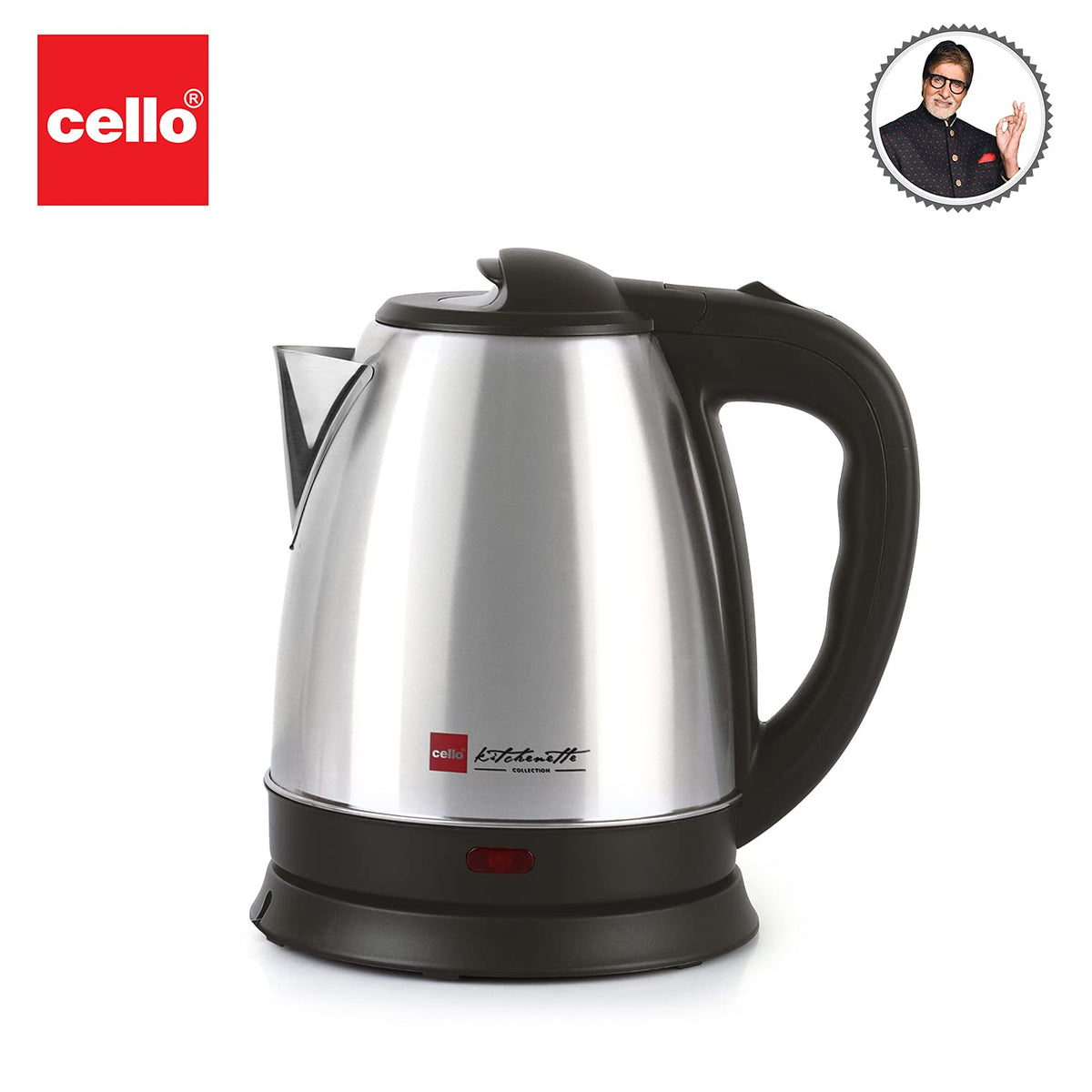 Cello Quick Boil Popular/Lifestyle Electric Kettle 1.5 Litre 1200 Watts, Silver