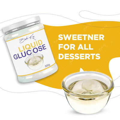 BAKE KING Liquid Glucose 500gm, Liquid Glucose (Syrup) Liquid Glucose for Making Cake and ice Cream, Sweetener for Dessert, Liquid Glucose for Ice Cream, Liquid Glucose 500gm