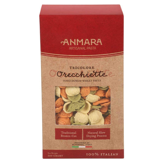 Anmara Artisanal Tricolore Orecchiette Pasta, 500 g