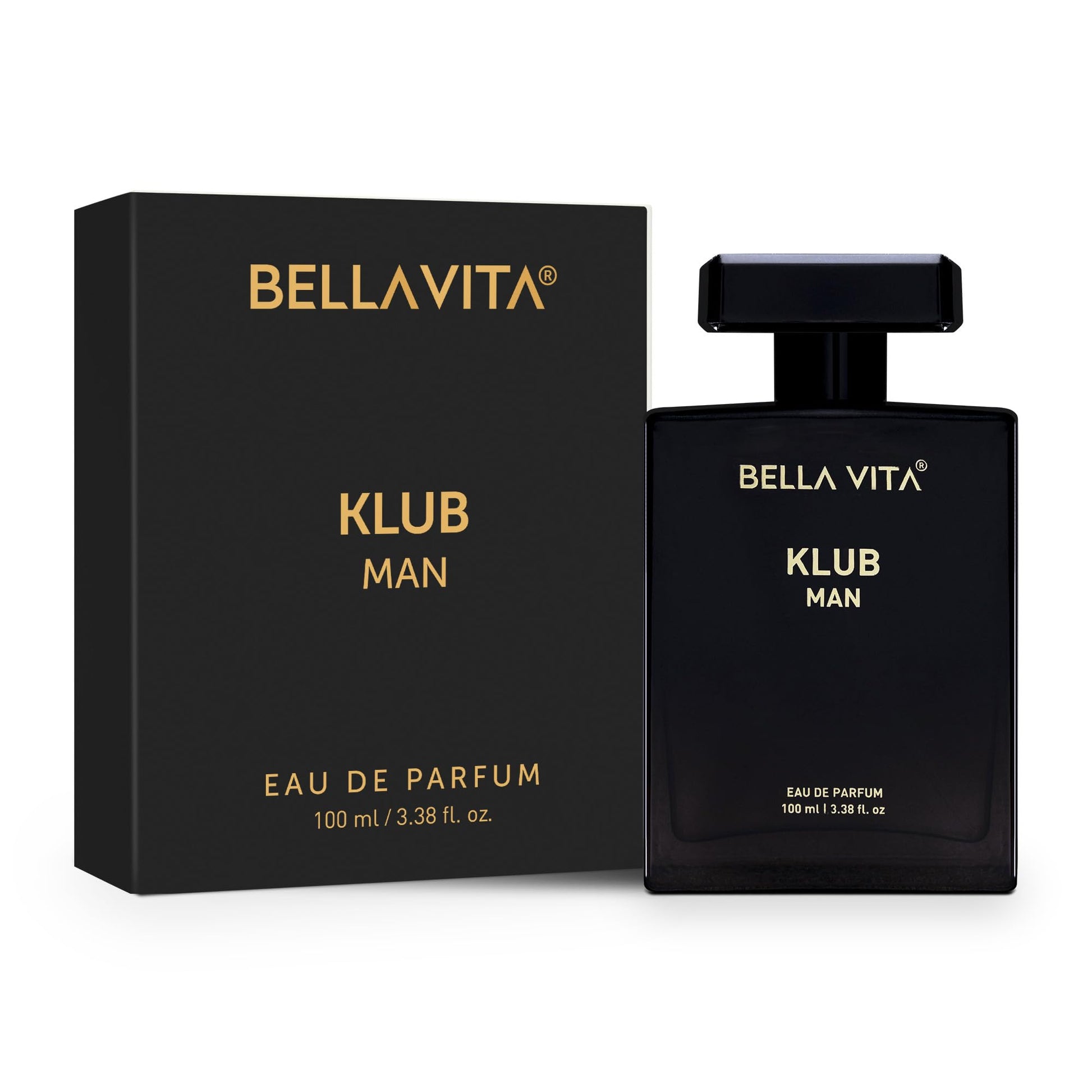 Bella Vita Luxury KLUB Man Eau De Parfum Perfume with Lemon, Rose, Patchouli, Vanilla|Premium, Long Lasting Citrusy Aromatic Fragrance for Men, 100 ML
